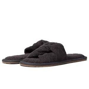 Barefoot Dreams Womens Towel Terry Sandal US 5-6 Gray Slip On NWOB